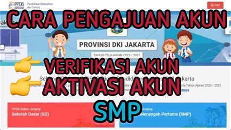 Cara Aktivasi Akun Ppdb Sd Online Jakarta
